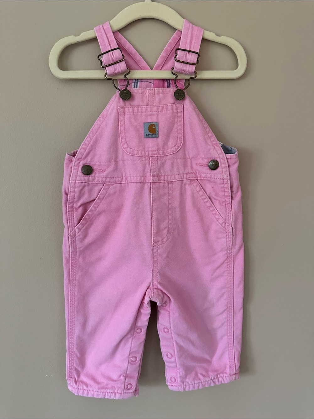 Carhartt Toddler Pink Cotton Overalls size 6 months